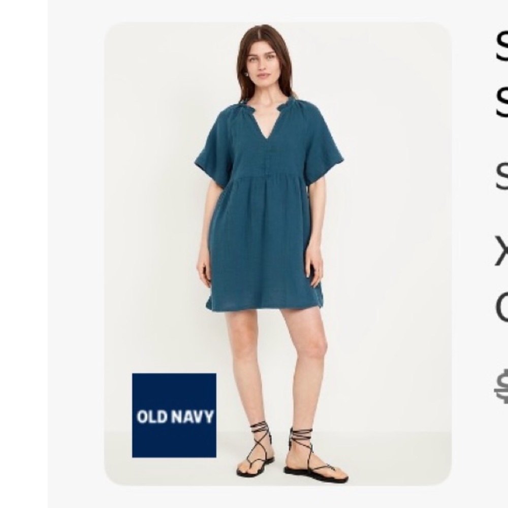 Old Navy Deep Blue Ruffled Top